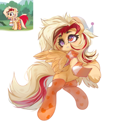 Size: 3950x4055 | Tagged: safe, artist:jfrxd, oc, oc only, oc:kyra, pegasus, pony, clothes, female, heterochromia, mare, scarf, solo, striped scarf