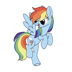 Size: 1080x1080 | Tagged: artist needed, source needed, safe, rainbow dash, pegasus, pony, g4, backwards cutie mark, flying, simple background, solo, walk, white background