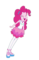 Size: 447x683 | Tagged: safe, artist:blockslikepl, edit, edited screencap, screencap, pinkie pie, human, equestria girls, g4, background removed, eyes closed, female, happy, not a vector, open mouth, simple background, solo, transparent background, yelling