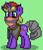 Size: 340x393 | Tagged: safe, artist:blackblade360, oc, oc only, oc:lock jaw, pony, unicorn, ashes town, fallout equestria, pony town, clothes, coat, digital art, fallout, green eyes, horn, male, mask, pixel art, purple eyes, raider, raider armor, solo, stallion, stallion oc, story included, three toned mane, unicorn oc