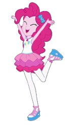 Size: 368x714 | Tagged: safe, artist:blockslikepl, edit, edited screencap, screencap, pinkie pie, human, equestria girls, g4, arms in the air, background removed, eyes closed, female, happy, not a vector, simple background, solo, transparent background