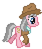 Size: 84x98 | Tagged: safe, artist:toastypk, wrangler, earth pony, pony, animated, clothes, desktop ponies, female, hat, mare, pixel art, shirt, simple background, solo, sprite, transparent background, trotting