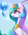 Size: 2480x3007 | Tagged: dead source, safe, artist:magnaluna, princess celestia, alicorn, bird, pony, g4, :d, chest fluff, crown, cute, cutelestia, ear fluff, female, folded wings, high res, horn, jewelry, looking at something, mare, open mouth, open smile, outdoors, peytral, profile, regalia, side view, sky, smiling, solo, tree branch, wings