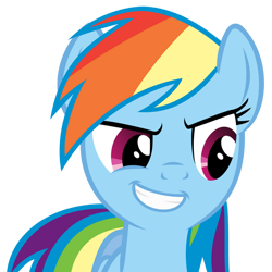 Size: 900x900 | Tagged: safe, artist:angel-the-bunny, rainbow dash, pegasus, pony, g4, may the best pet win, female, mare, simple background, smiling, smirk, solo, transparent background, vector