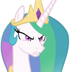 Size: 1098x1080 | Tagged: safe, edit, edited screencap, screencap, princess celestia, alicorn, pony, g4, my little pony: friendship is magic, season 9, the ending of the end, angry, background removed, bust, cropped, crown, gritted teeth, jewelry, regalia, simple background, solo, teeth, transparent background