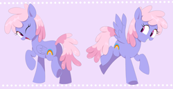 Size: 3293x1705 | Tagged: safe, artist:spoonie, rainbowshine, pegasus, pony, g4, butt, cute, female, folded wings, looking at you, looking back, mare, one eye closed, plot, simple background, solo, spread wings, underhoof, wings, wink, winking at you