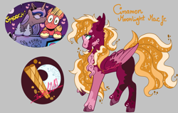 Size: 2893x1837 | Tagged: safe, artist:terralilith, idw, big macintosh, princess luna, oc, oc:cinnamon moonlight mac jr., alicorn, earth pony, pegasus, pony, g4, beard, cheek kiss, chest fluff, ethereal mane, facial hair, female, gray background, kissing, male, mare, offspring, parent:big macintosh, parent:princess luna, parents:lunamac, pegasus oc, ship:lunamac, shipping, simple background, solo, stallion, starry mane, straight, unshorn fetlocks