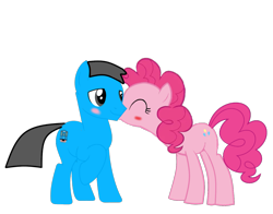 Size: 3727x2920 | Tagged: safe, artist:williamtheofficial, pinkie pie, oc, oc:william, g4, duo, duo male and female, female, kissing, male, shipping, simple background, straight, transparent background