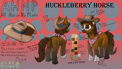 Size: 7680x4320 | Tagged: safe, artist:zlatdesign, oc, oc only, oc:huckleberry horse, bandana, butt, cowboy hat, glasses, gradient background, hat, hoers, plot, reference sheet, solo, text
