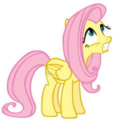 Size: 900x900 | Tagged: safe, artist:angel-the-bunny, fluttershy, pegasus, pony, g4, female, folded wings, gritted teeth, looking up, mare, simple background, solo, teeth, transparent background, vector, wings