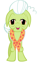 Size: 1600x2560 | Tagged: safe, anonymous artist, granny smith, earth pony, pony, g4, female, high res, looking at you, mare, open mouth, open smile, simple background, smiling, smiling at you, solo, transparent background, vector