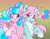 Size: 2550x2000 | Tagged: safe, artist:_candypone_, artist:itsspoops, oc, oc only, oc:lillith, oc:scoops, pegasus, pony, unicorn, chest fluff, cotton candy, cute, duo, female, food, gradient background, horn, ice cream, mare, tongue out