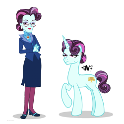 Size: 1280x1280 | Tagged: safe, artist:tantann_7, principal abacus cinch, human, pony, unicorn, equestria girls, g4, equestria girls ponified, female, horn, human ponidox, mare, ponified, self paradox, self ponidox, simple background, unicorn abacus cinch, white background