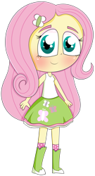 Size: 1829x3399 | Tagged: safe, artist:sherbertstarkitty05, fluttershy, equestria girls, g4, clothes, cutie mark on clothes, simple background, skirt, solo, transparent background