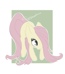 Size: 1749x1989 | Tagged: safe, artist:tkshoelace, fluttershy, pegasus, pony, g4, female, folded wings, hair over one eye, long mane, solo, square, wings