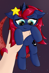 Size: 2700x4000 | Tagged: safe, artist:twinky, princess luna, alicorn, pony, g4, alternate hairstyle, crescent moon, ear fluff, female, fluffy, horn, mare, moon, solo