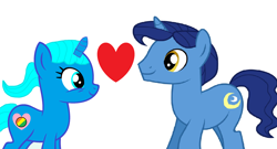 Size: 2556x1376 | Tagged: safe, artist:memeartboi, night light, pony, unicorn, g4, adult, alternate universe, badge, couple, crossover, cute, discussion, duo, duo male and female, duo unicorn, family, female, heart, horn, looking at each other, looking at someone, love, male, mare, nicole watterson, ponified, romance, romantic, shipping, shipping domino, smiling, stallion, the amazing world of gumball, theory