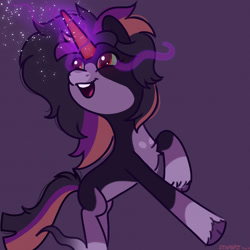 Size: 2480x2480 | Tagged: safe, artist:starburstuwu, oc, oc only, pony, unicorn, dark magic, horn, magic, solo, sombra eyes, unicorn oc