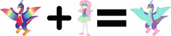 Size: 4820x1024 | Tagged: safe, artist:dupontsimon, editor:jbrony, fluttershy, rainbow dash, bird, fanfic:choose your own magic ending, equestria girls, g4, my little pony equestria girls: better together, birdified, fanfic art, simple background, species swap, superhero, transformation, vector, white background