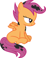 Size: 3000x3804 | Tagged: safe, artist:cloudy glow, scootaloo, pegasus, pony, g4, my little pony: friendship is magic, one bad apple, blank flank, female, grease, simple background, solo, transparent background, vector