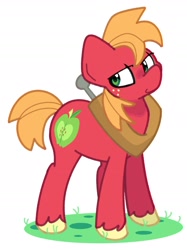 Size: 1476x1970 | Tagged: safe, artist:kindakismet, big macintosh, earth pony, pony, g4, big macintosh's yoke, horse collar, male, simple background, smiling, solo, stallion, white background, yoke