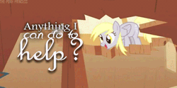 Size: 400x198 | Tagged: safe, artist:the-pony-princess, edit, edited screencap, screencap, derpy hooves, pegasus, pony, g4, season 2, the last roundup, animated, anything i can do to help, female, gif, mare