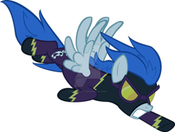 Size: 1024x770 | Tagged: safe, artist:winter-mist, nightshade, pegasus, pony, g4, deviantart watermark, diving, female, gritted teeth, mare, obtrusive watermark, shadowbolts, shadowbolts uniform, simple background, solo, teeth, transparent background, watermark