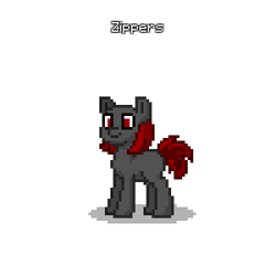 Size: 400x400 | Tagged: safe, oc, oc only, oc:zippers, earth pony, pony, pony town, bald, cute, female, mare, pixe, pixel art, red eyes, simple background, solo, sprite, transparent background
