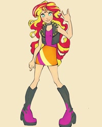 Size: 1440x1800 | Tagged: safe, artist:broniesforponies, sunset shimmer, human, g4, full body, humanized, lips, solo