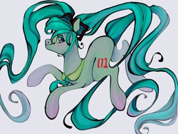 Size: 1440x1080 | Tagged: safe, artist:broniesforponies, earth pony, pony, female, hatsune miku, mare, ponified, solo, vocaloid
