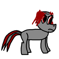 Size: 1071x1080 | Tagged: artist needed, safe, oc, oc only, oc:zippers, earth pony, pony, angry, bald, cute, female, mare, red eyes, simple background, solo, standing, white background