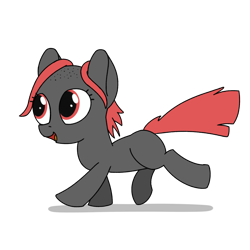Size: 2000x2000 | Tagged: artist needed, safe, oc, oc only, oc:zippers, earth pony, pony, bald, cute, female, filly, foal, happy, red eyes, running, simple background, solo, transparent background
