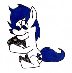 Size: 1909x1930 | Tagged: safe, oc, oc only, oc:jc, earth pony, pony, playing, sega game gear, simple background, solo, video game, white background