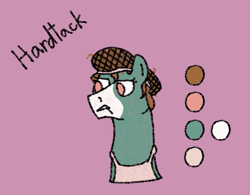 Size: 919x717 | Tagged: safe, artist:nukepony360, oc, oc only, oc:hardtack, earth pony, pony, apron, bust, clothes, female, hairnet, mare, portrait, simple background, solo, toothpick
