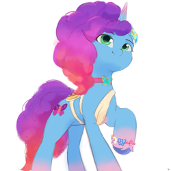 Size: 2304x2304 | Tagged: safe, artist:dulldi, misty brightdawn, unicorn, g5, horn, simple background, solo, white background