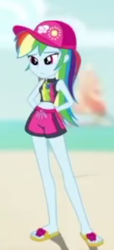 Size: 228x498 | Tagged: safe, edit, edited screencap, screencap, rainbow dash, human, aww... baby turtles, equestria girls, g4, my little pony equestria girls: better together, clothes, cropped, female, rainbow dash's beach shorts swimsuit, solo focus, swimsuit