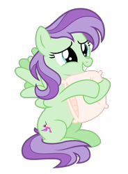 Size: 2121x2881 | Tagged: safe, artist:moonlightthegriffon, edit, violet twirl, pegasus, pony, base used, female, friendship student, hug, mare, pillow, pillow hug, simple background, smiling, solo, spread wings, transparent background, wings