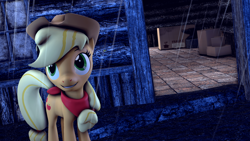 Size: 3264x1836 | Tagged: safe, artist:duckyqwapz, applejack, earth pony, pony, g4, 3d, female, mare, solo