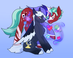 Size: 4500x3600 | Tagged: safe, artist:fhroggy, oc, oc only, pegasus, pony, unicorn, duo, horn, pegasus oc, unicorn oc