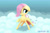 Size: 1800x1200 | Tagged: safe, artist:darksly, fluttershy, pegasus, pony, g4, atg 2024, cloud, cute, female, filly, filly fluttershy, foal, hair over one eye, newbie artist training grounds, on a cloud, shyabetes, solo, standing on a cloud, trembling, younger