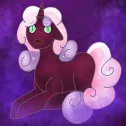 Size: 2048x2048 | Tagged: safe, artist:asinglepetal, sweetie belle, pony, unicorn, g4, female, horn, nightmare sweetie belle, nightmarified, procreate app, slit pupils, solo, tumblr:a rarity of a nightmare, tumblr:ask nightmare rarity