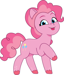 Size: 949x1125 | Tagged: safe, artist:prixy05, pinkie pie, earth pony, pony, g4, g5, my little pony: tell your tale, :p, female, g4 to g5, generation leap, looking at you, mare, simple background, solo, tongue out, transparent background, vector