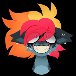 Size: 5638x5629 | Tagged: safe, artist:crazysketch101, oc, oc:crazy looncrest, pegasus, pony, gritted teeth, lineless, nervous, sweat, sweatdrop, sweating profusely, teeth