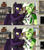 Size: 3555x4000 | Tagged: safe, alternate version, artist:zgsfm, oc, oc only, oc:baetica castanets, oc:grape wine, bat, bat pony, unicorn, anthro, plantigrade anthro, 2 panel comic, 3d, alcohol, andalusia, boop, bottle, breasts, cleavage, coat markings, comic, drunk, duo, duo female, english, female, horn, living room, real betis, spain, television, wine, wine bottle