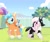 Size: 2048x1726 | Tagged: safe, artist:petaltwinkle, oc, oc only, oc:petal twinkle, oc:sleepy whistles, pegasus, pony, unicorn, bingo heeler, blue coat, blue mane, blue tail, bluey, bluey heeler, blushing, clothes, colored horn, costume, day, eyelashes, female, folded wings, grass, heart, heart eyes, hoof blush, horn, kigurumi, long horn, looking at each other, looking at someone, mackenzie (bluey), male, mare, nose blush, onesie, outdoors, pegasus oc, pink coat, pink eyes, plushie, raised hoof, screenshot background, show accurate, signature, smiling, smiling at each other, stallion, standing, style emulation, tail, three toned mane, three toned tail, tri-colored mane, tri-colored tail, tricolor mane, tricolor tail, tricolored mane, tricolored tail, unicorn horn, unicorn oc, wavy tail, wingding eyes, wings