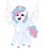 Size: 640x725 | Tagged: safe, artist:jazzhooves, oc, oc only, unnamed oc, alicorn, pony, g5, my little pony: tell your tale, alicorn oc, blaze (coat marking), coat markings, colored hooves, colored wings, facial markings, female, horn, open mouth, open smile, pride, pride flag, simple background, smiling, socks (coat markings), solo, spread wings, transgender pride flag, white background, wings