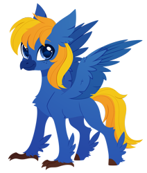 Size: 2232x2628 | Tagged: safe, artist:belka-sempai, oc, oc only, classical hippogriff, hippogriff, g4, classical hippogriffied, commission, freckles, hippogriffied, male, simple background, smiling, solo, species swap, spread wings, transparent background, wings, ych result