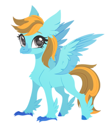Size: 2420x2835 | Tagged: safe, artist:belka-sempai, oc, oc only, oc:sollace, classical hippogriff, hippogriff, g4, classical hippogriffied, commission, female, hippogriffied, simple background, smiling, solo, species swap, spread wings, transparent background, wings, ych result