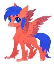 Size: 2272x2707 | Tagged: safe, artist:belka-sempai, oc, oc only, classical hippogriff, hippogriff, g4, classical hippogriffied, commission, hippogriffied, male, simple background, smiling, solo, species swap, spread wings, transparent background, wings, ych result