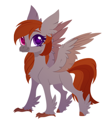 Size: 2420x2835 | Tagged: safe, artist:belka-sempai, part of a set, oc, oc only, oc:funny jo, classical hippogriff, hippogriff, g4, classical hippogriffied, commission, female, heterochromia, hippogriffied, simple background, smiling, solo, species swap, spread wings, transparent background, wings, ych result